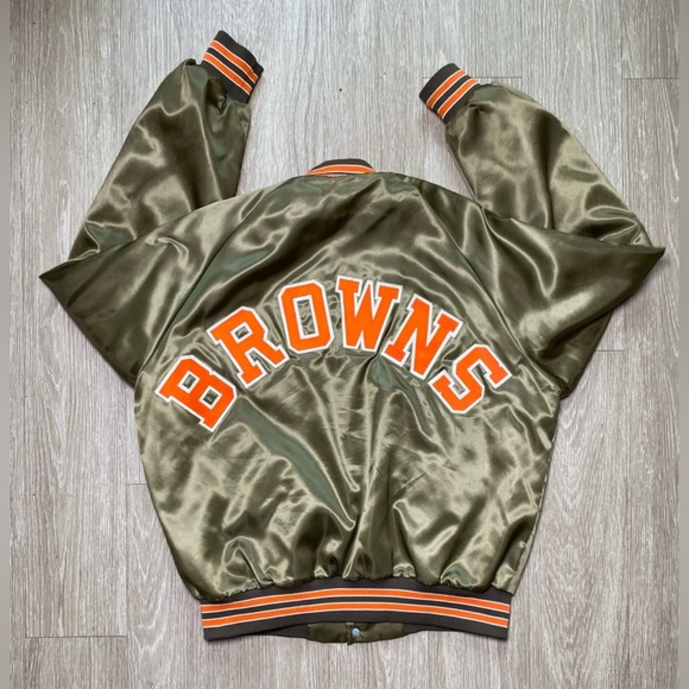 Vintage Chalk Line 90's Cleveland Browns NFL Football Satin Jacket Men's Size XL